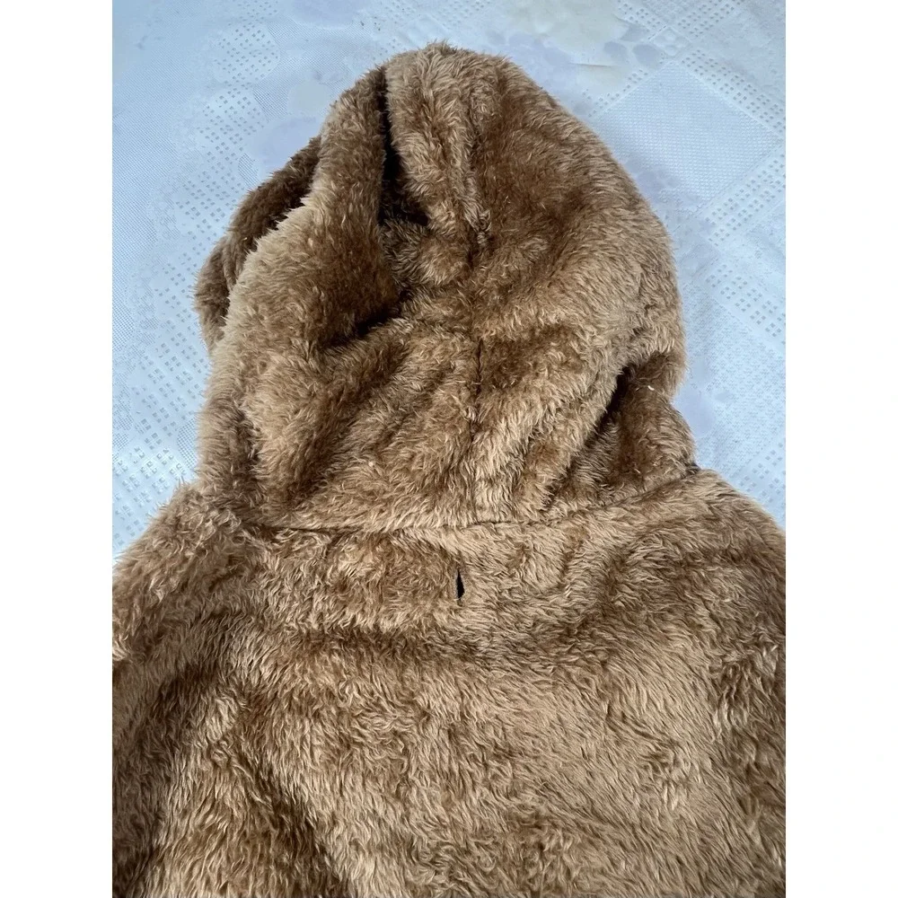 Cozy Brown Dog  Sweater Warm Size L With Hat
